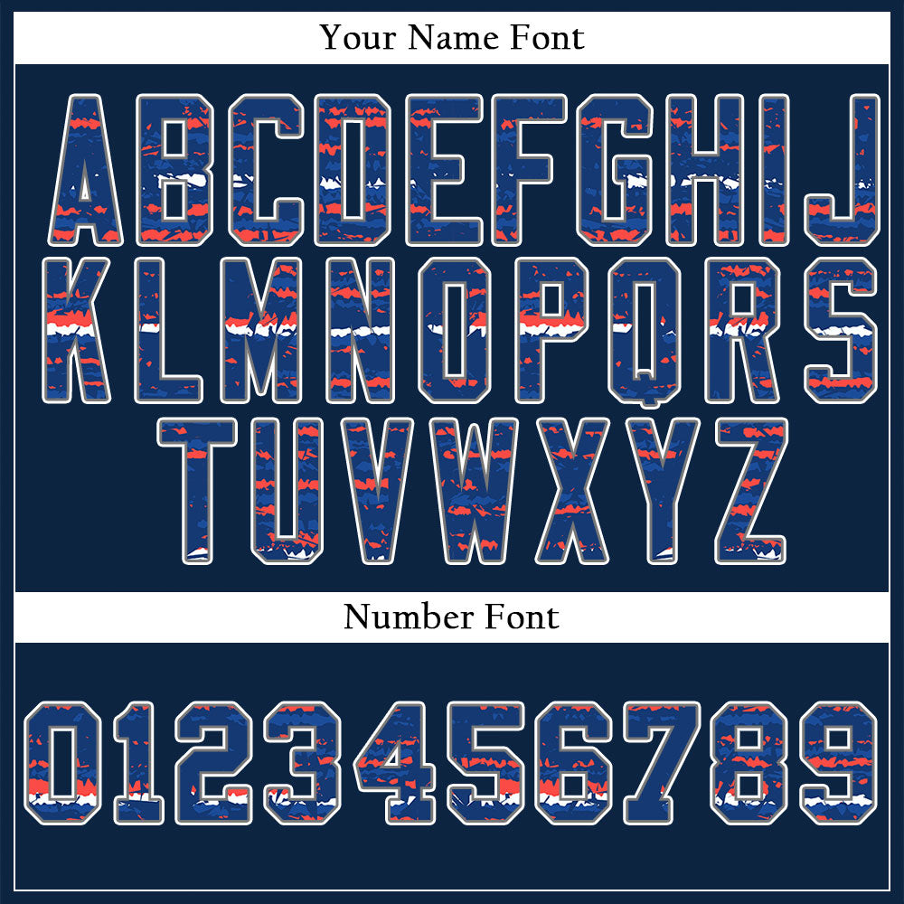 Custom Red Horizontal Lines Dark Blue Baseball Jersey
