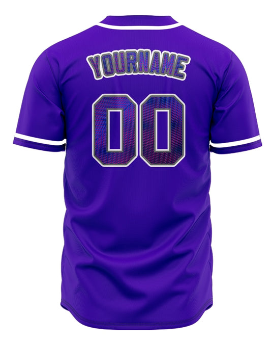 Custom Red Leaves Purple Baseball Jersey