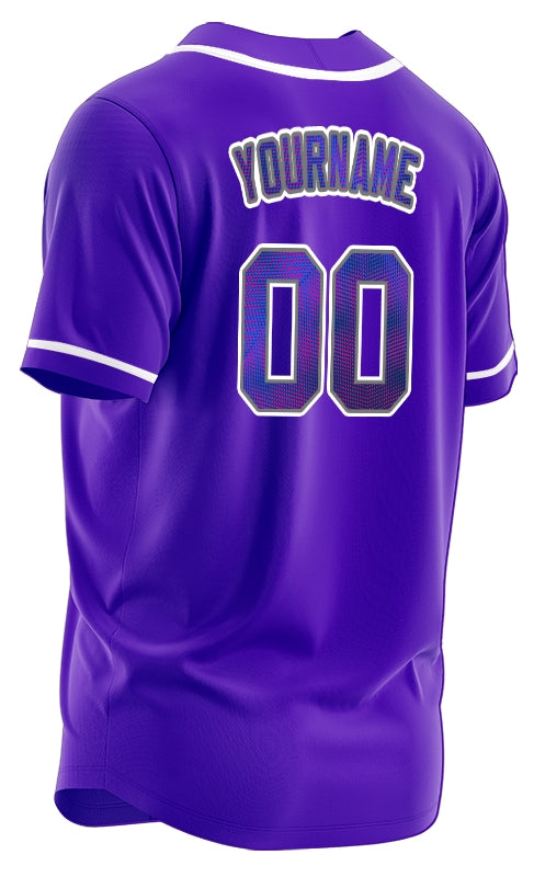 Custom Red Leaves Purple Baseball Jersey