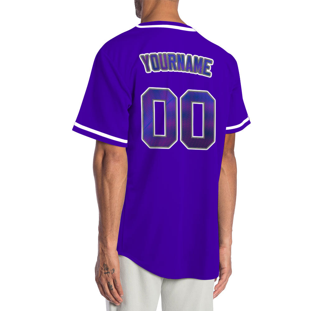 Custom Red Leaves Purple Baseball Jersey