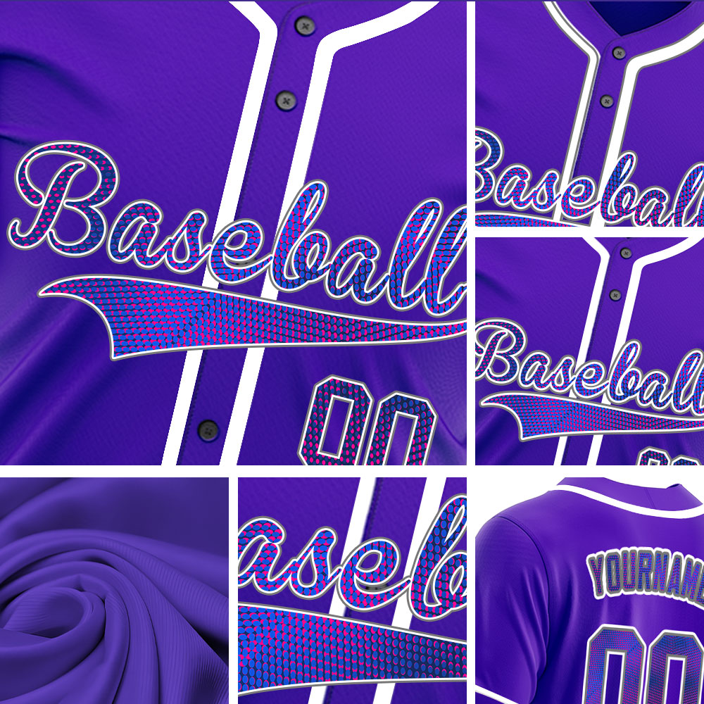 Custom Red Leaves Purple Baseball Jersey