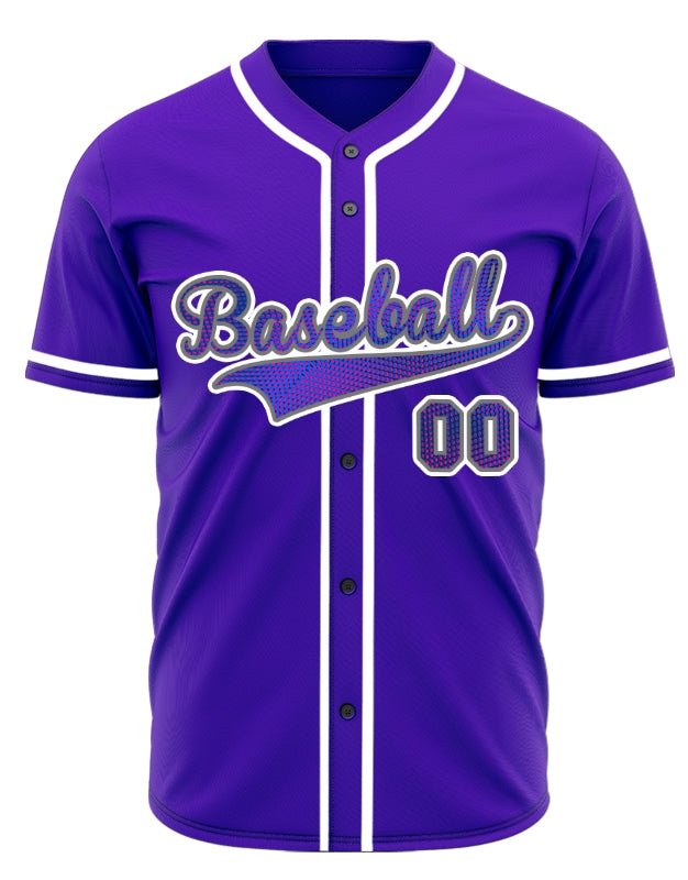 Custom Red Leaves Purple Baseball Jersey