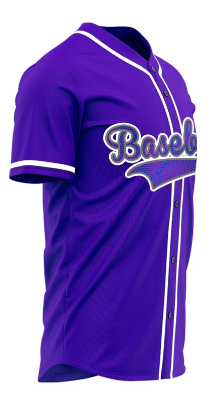Custom Red Leaves Purple Baseball Jersey