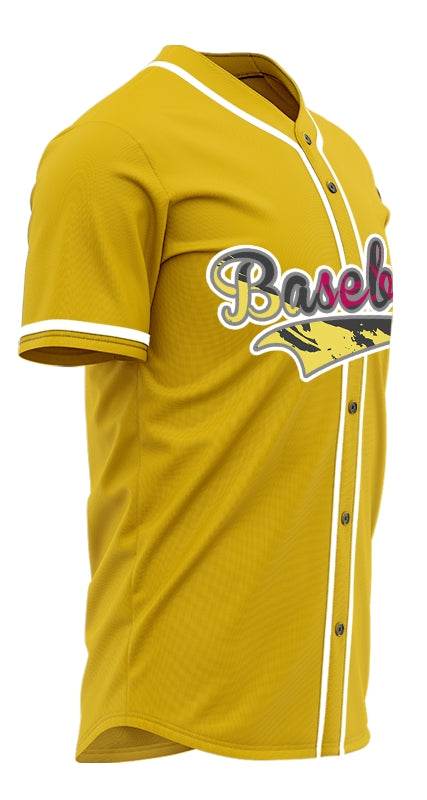 Custom Red Old Grain Yellow Baseball Jersey