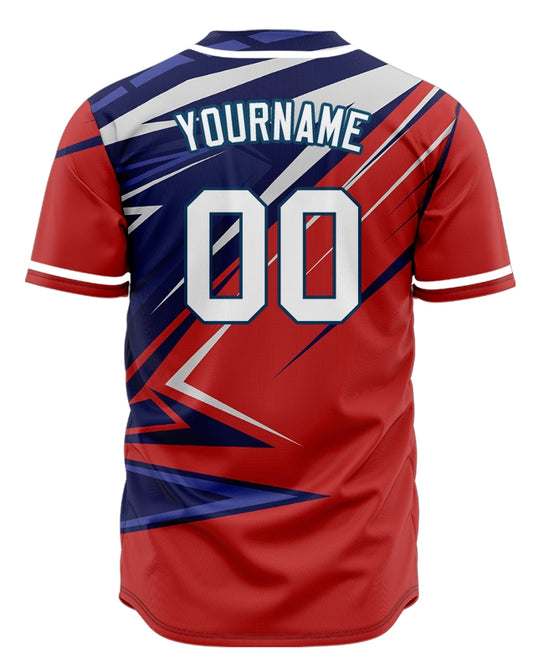 Custom Red Purple Grey Lines Baseball Jersey