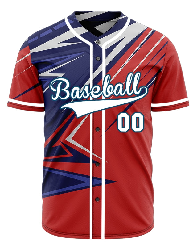 Custom Red Purple Grey Lines Baseball Jersey