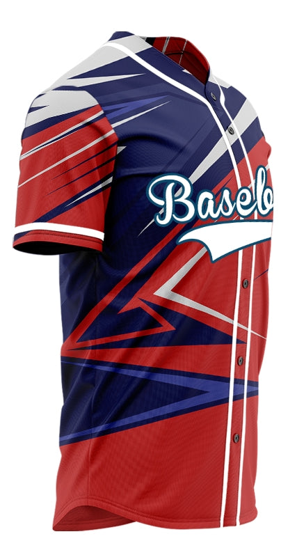 Custom Red Purple Grey Lines Baseball Jersey