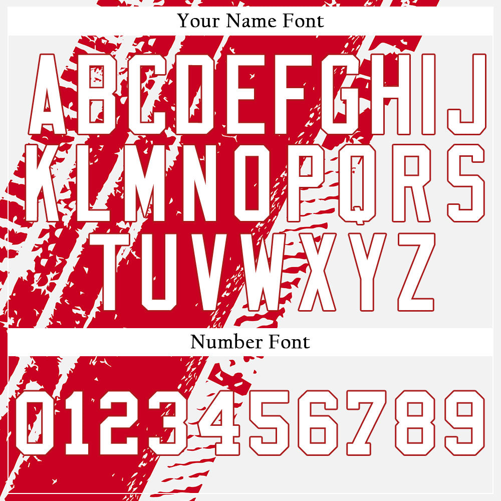Custom Red Tire Marks Baseball Jersey