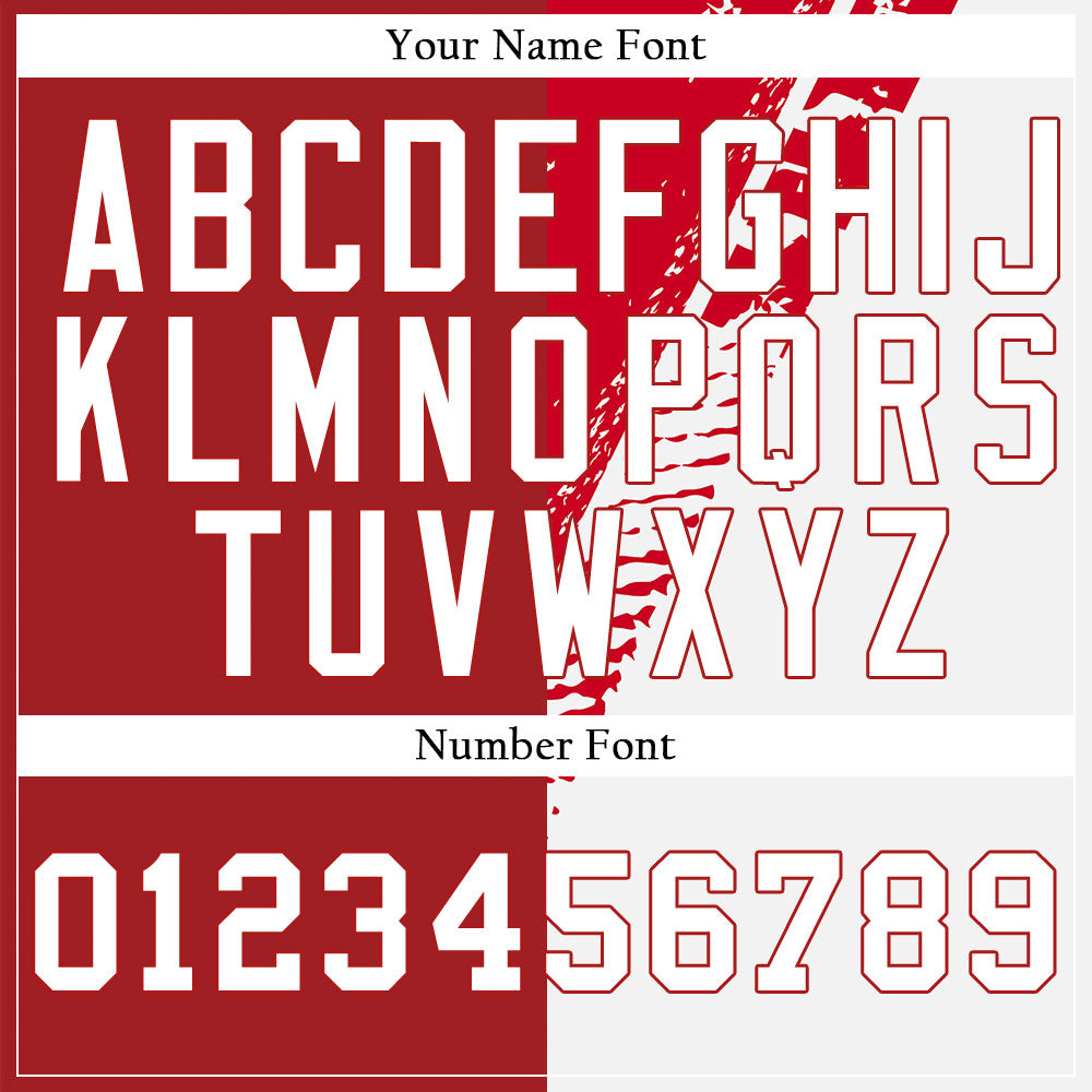 Custom Red Tire Marks Half Baseball Jersey
