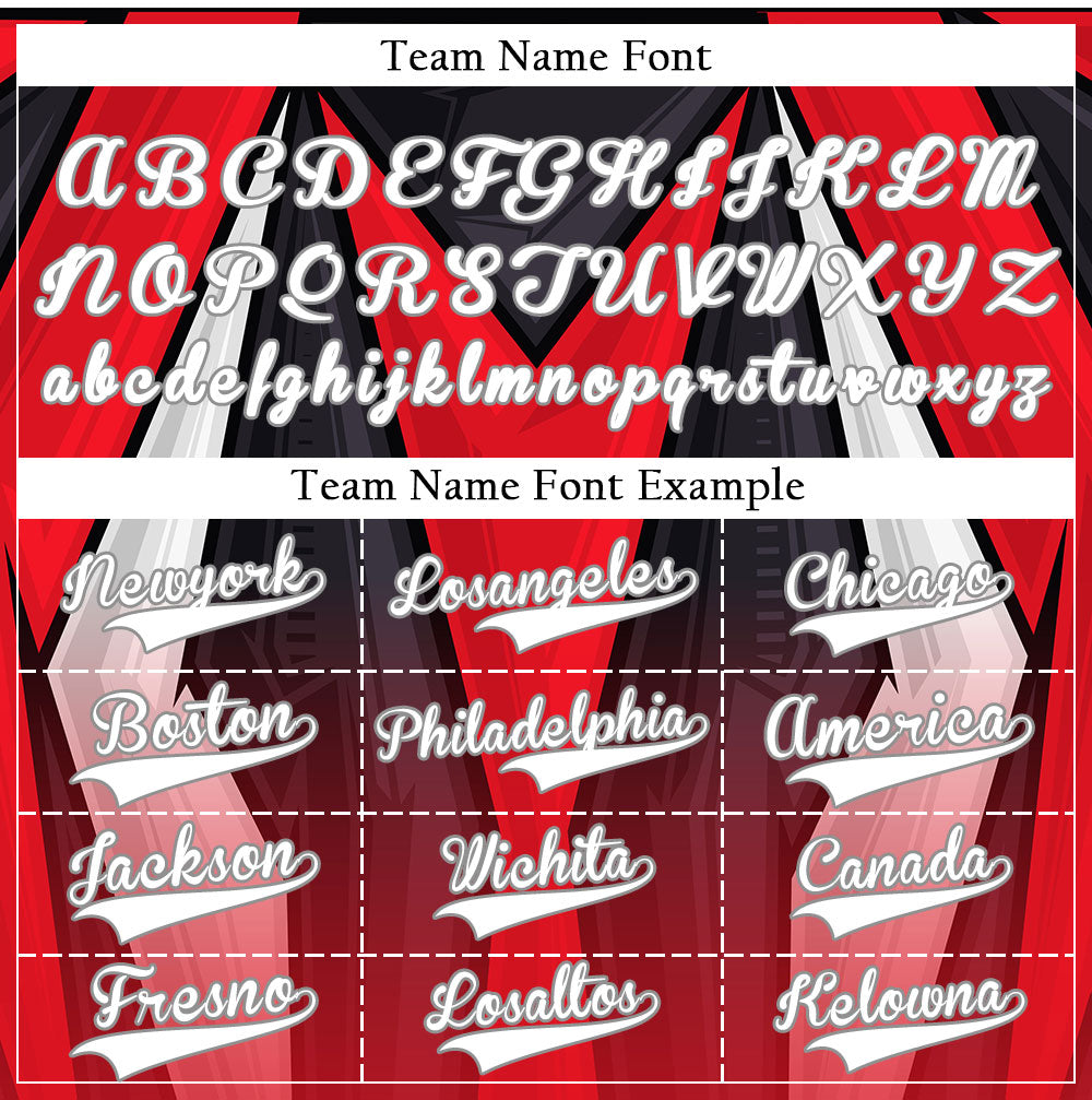 Custom Red White Black Gradient Baseball Jersey