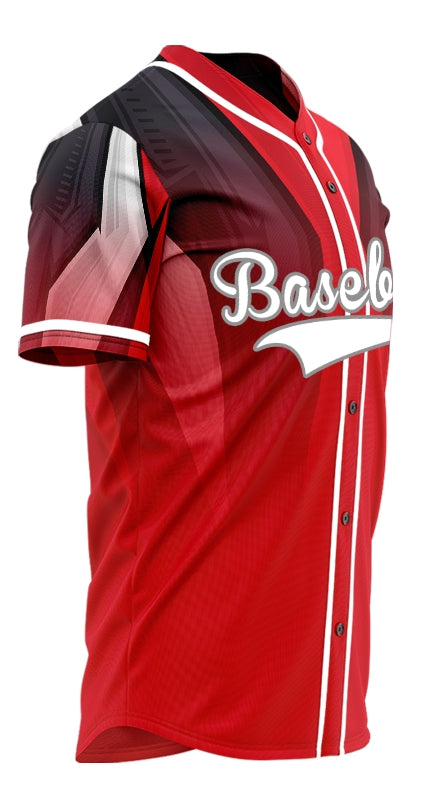 Custom Red White Black Gradient Baseball Jersey