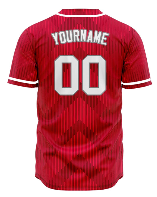 Custom Red White Corner Gradient Baseball Jersey