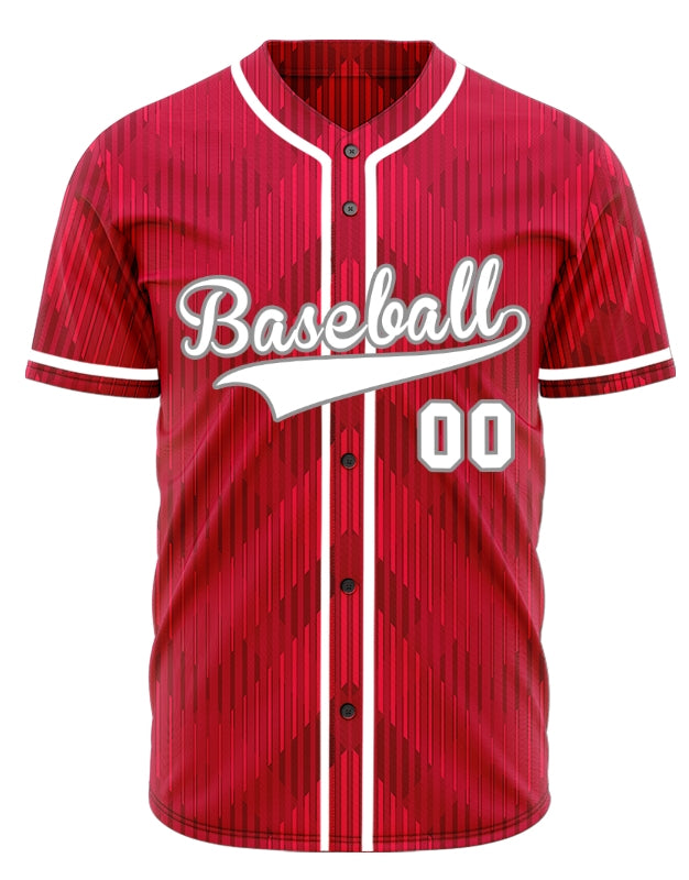 Custom Red White Corner Gradient Baseball Jersey