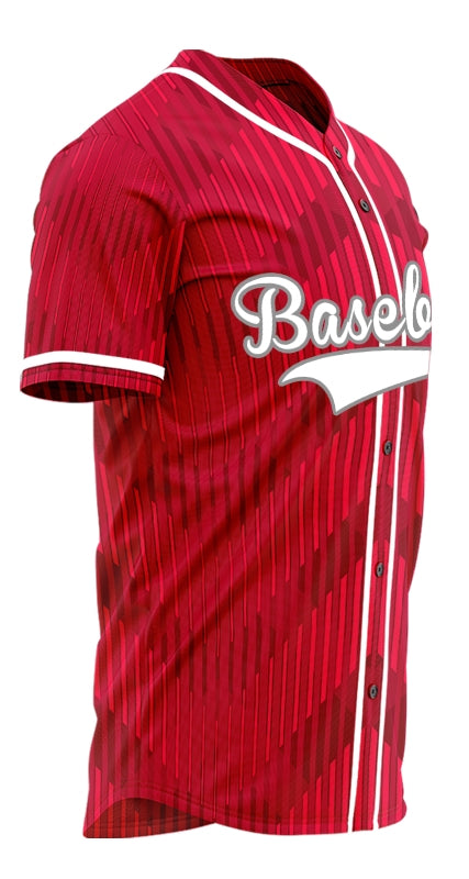 Custom Red White Corner Gradient Baseball Jersey