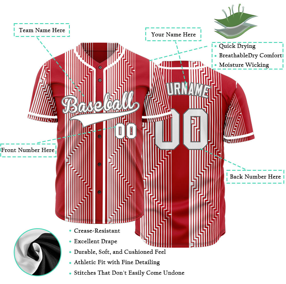 Custom Red White Overlay Baseball Jersey