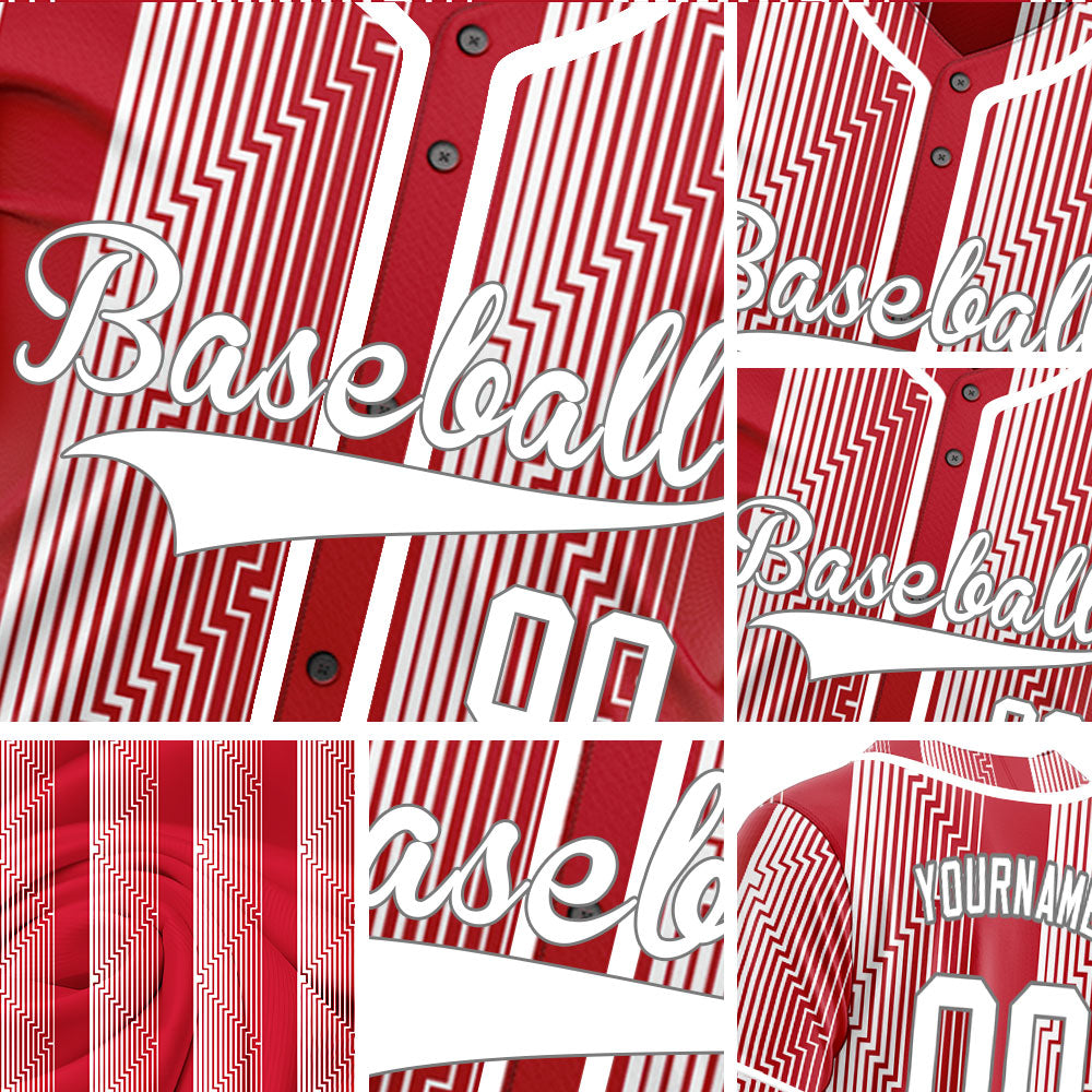 Custom Red White Overlay Baseball Jersey
