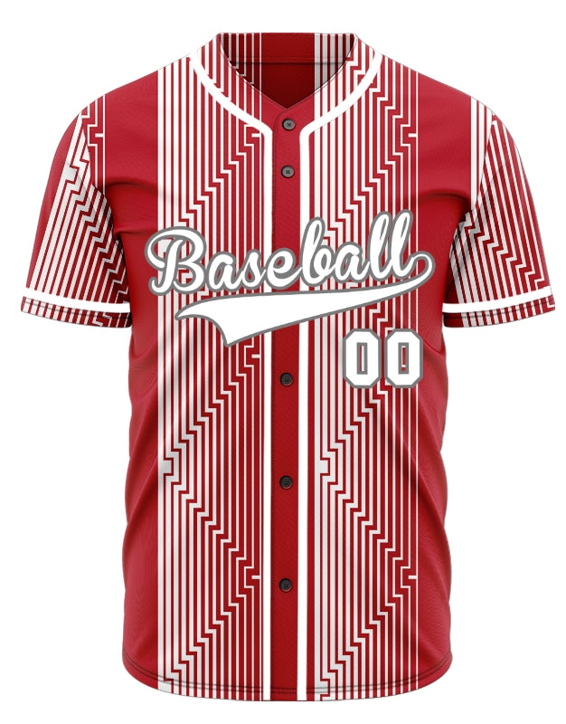 Custom Red White Overlay Baseball Jersey