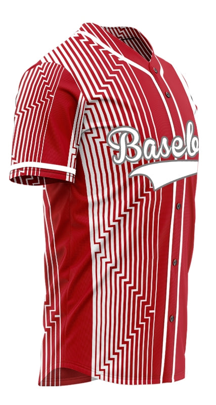 Custom Red White Overlay Baseball Jersey