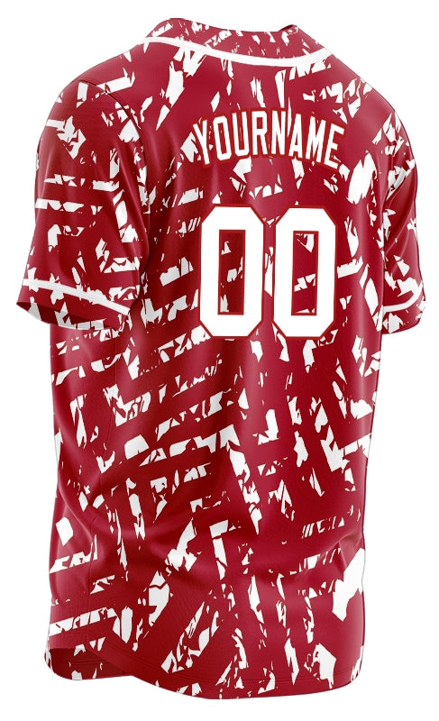 Custom Red White Twill Baseball Jersey