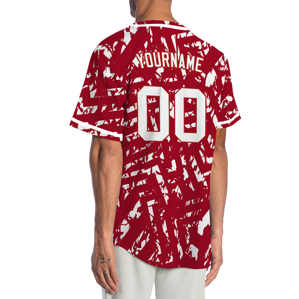 Custom Red White Twill Baseball Jersey