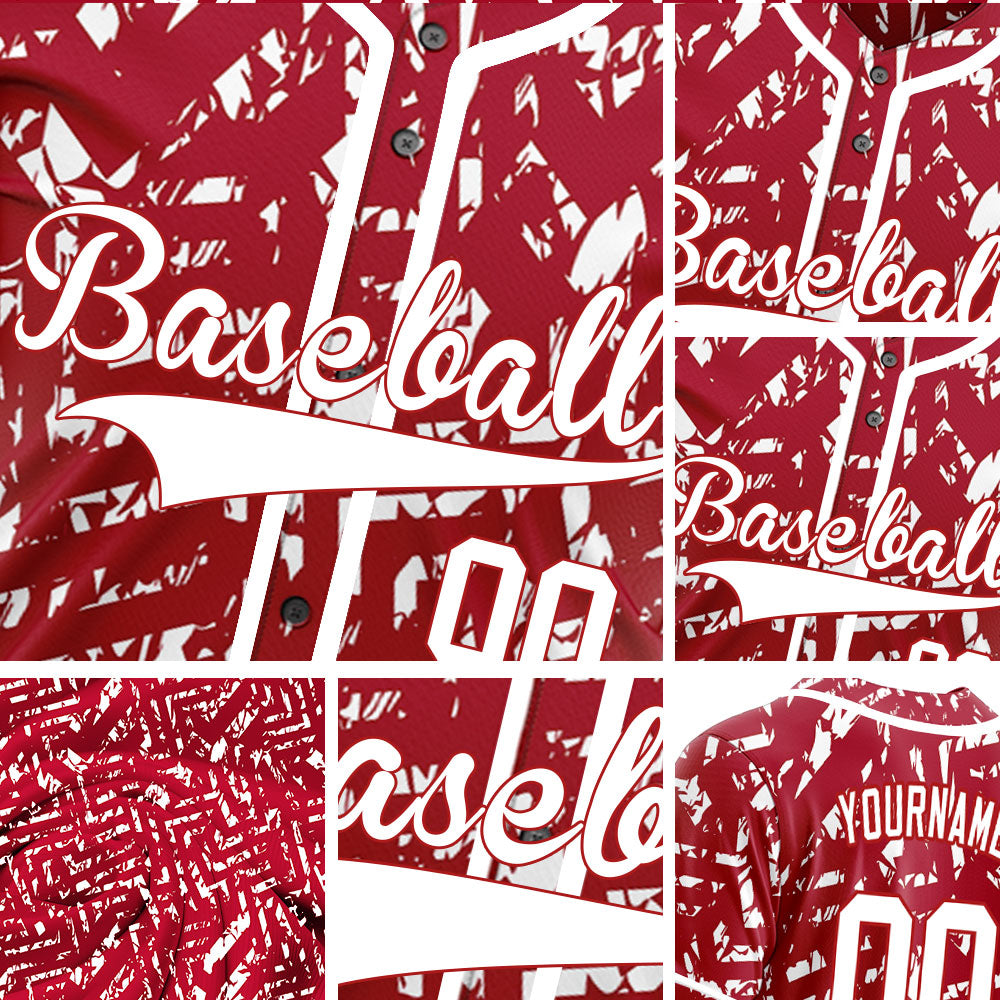 Custom Red White Twill Baseball Jersey