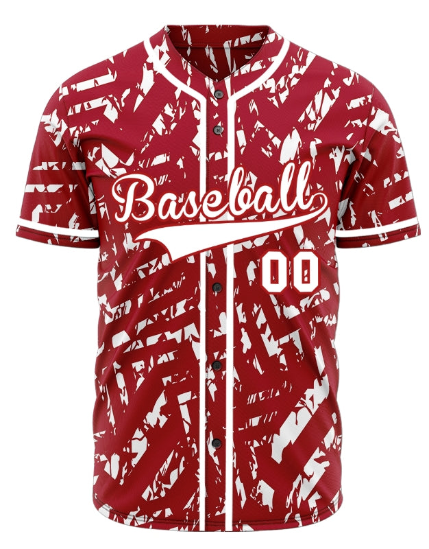Custom Red White Twill Baseball Jersey