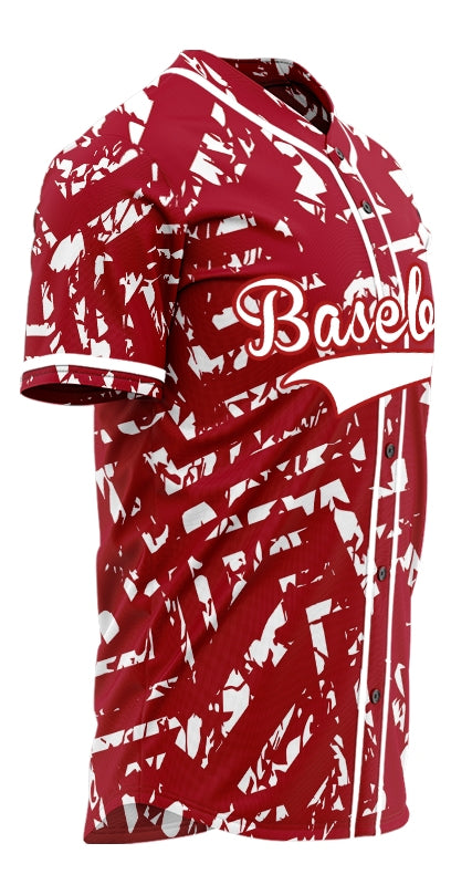 Custom Red White Twill Baseball Jersey