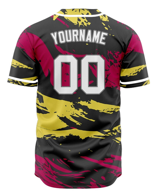 Custom Red Yellow Old Grain Baseball Jersey