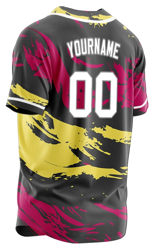 Custom Red Yellow Old Grain Baseball Jersey