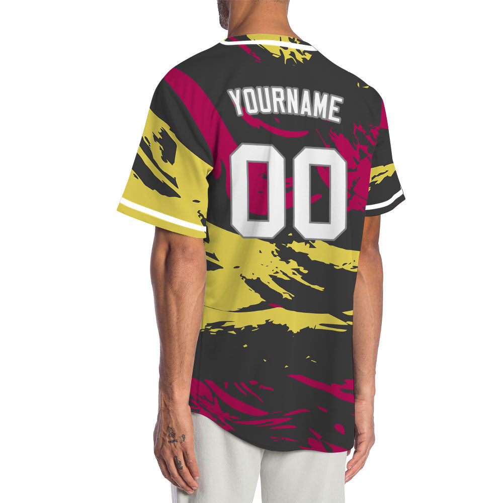 Custom Red Yellow Old Grain Baseball Jersey