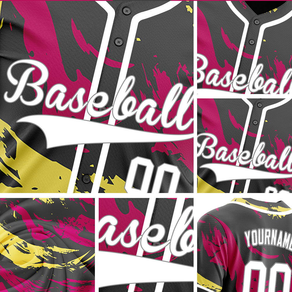 Custom Red Yellow Old Grain Baseball Jersey