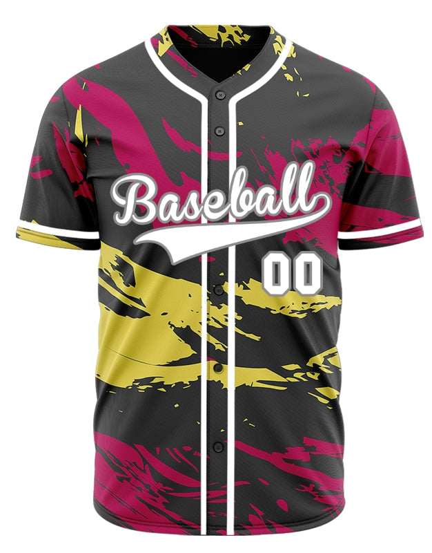 Custom Red Yellow Old Grain Baseball Jersey