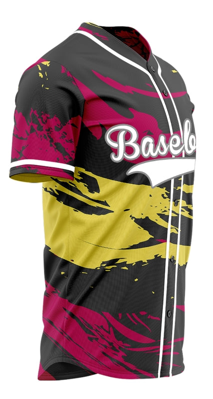 Custom Red Yellow Old Grain Baseball Jersey