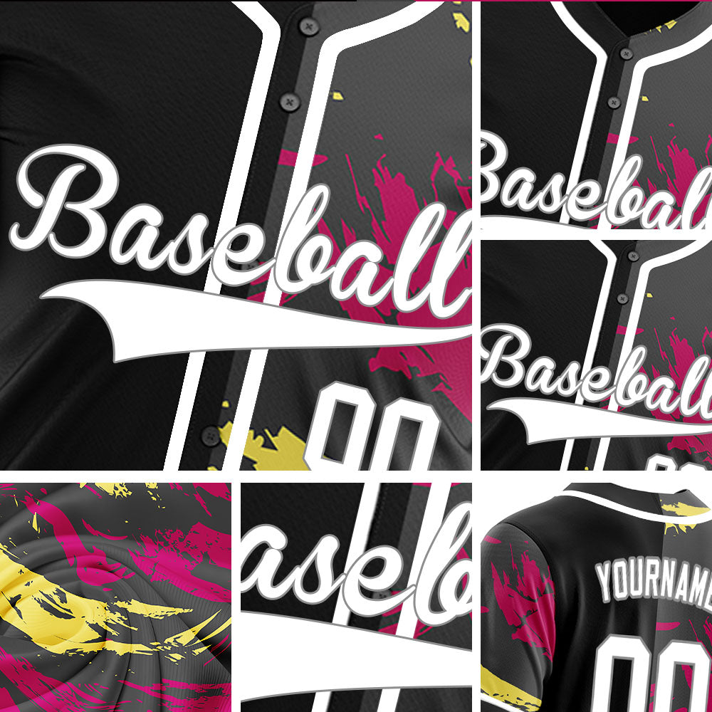 Custom Red Yellow Old Grain Half Baseball Jersey