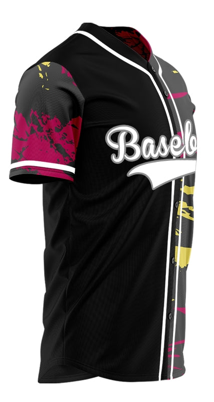 Custom Red Yellow Old Grain Half Baseball Jersey