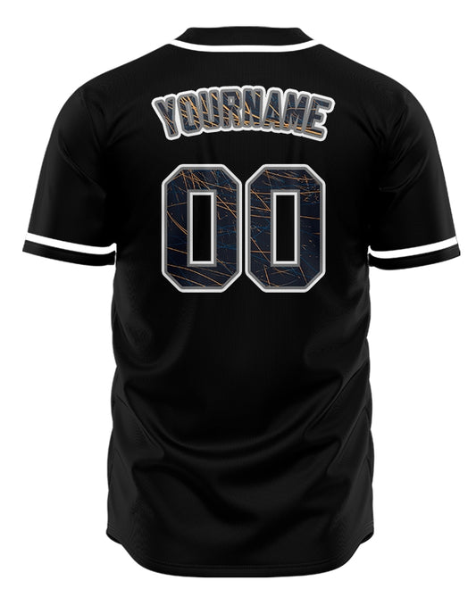 Custom Scratch Lines Black Orange Baseball Jersey