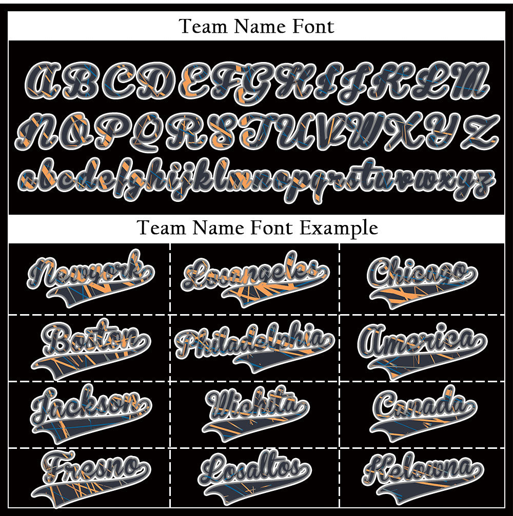 Custom Scratch Lines Black Orange Baseball Jersey