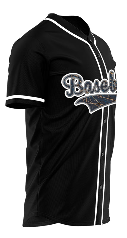 Custom Scratch Lines Black Orange Baseball Jersey