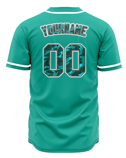 Custom Shattered Green Baseball Jersey