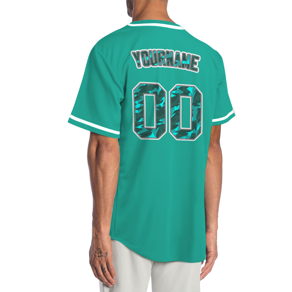 Custom Shattered Green Baseball Jersey