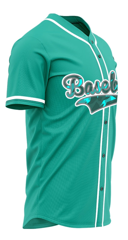 Custom Shattered Green Baseball Jersey