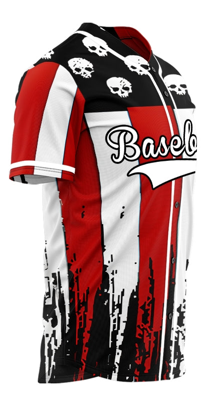 Custom Skull Flag Baseball Jersey