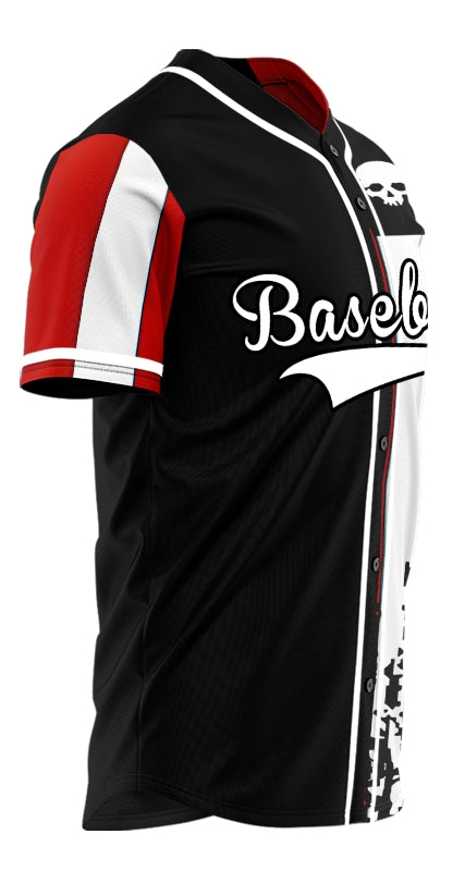 Custom Skull Flag Half Baseball Jersey