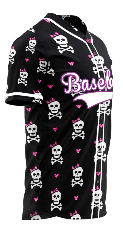 Custom Skull Small Heart Baseball Jersey