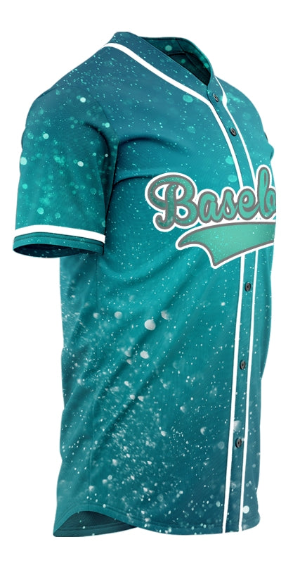 Custom Starry Green Gold Sky Light Baseball Jersey