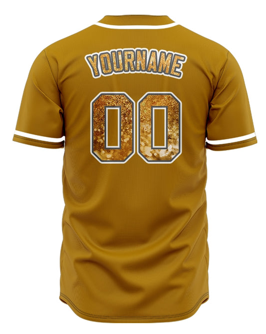 Custom Starry Sky Dark Gold Baseball Jersey