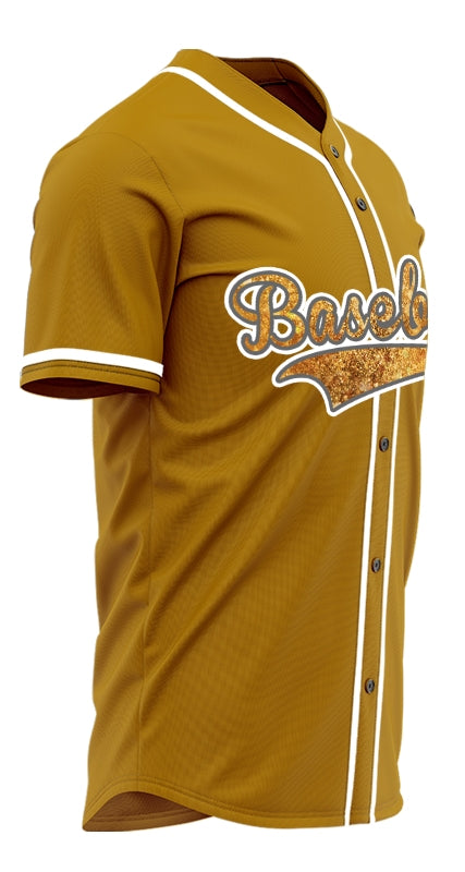 Custom Starry Sky Dark Gold Baseball Jersey