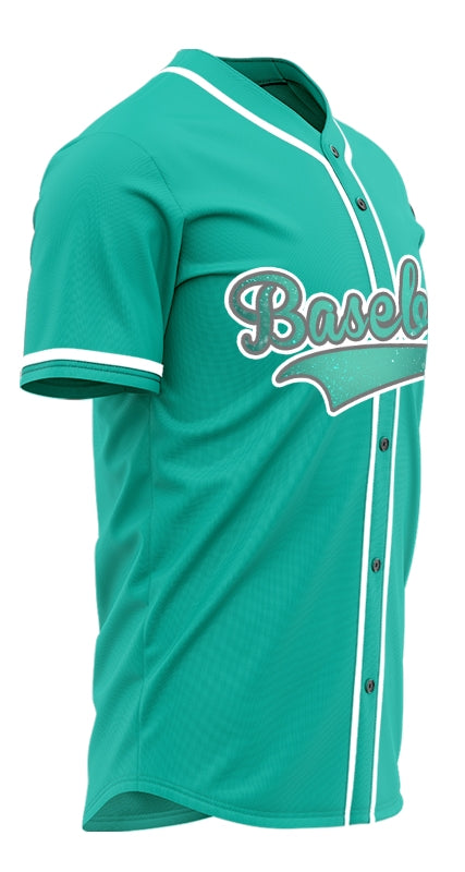 Custom Starry Sky Light Green Point Baseball Jersey