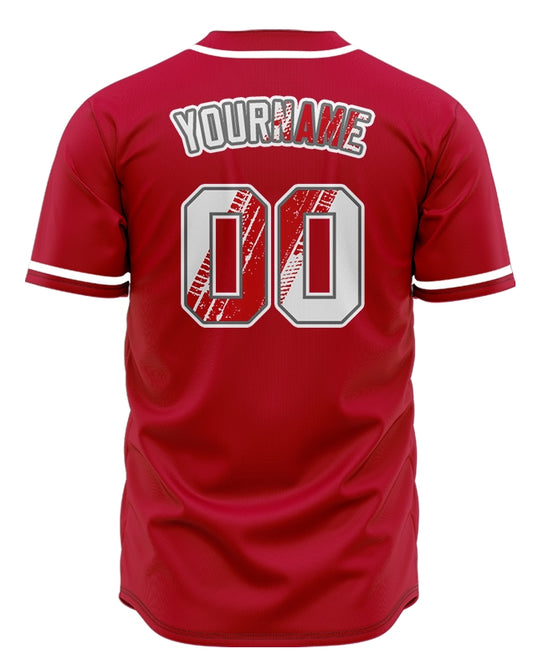 Custom Tire Marks Baseball Red Jersey