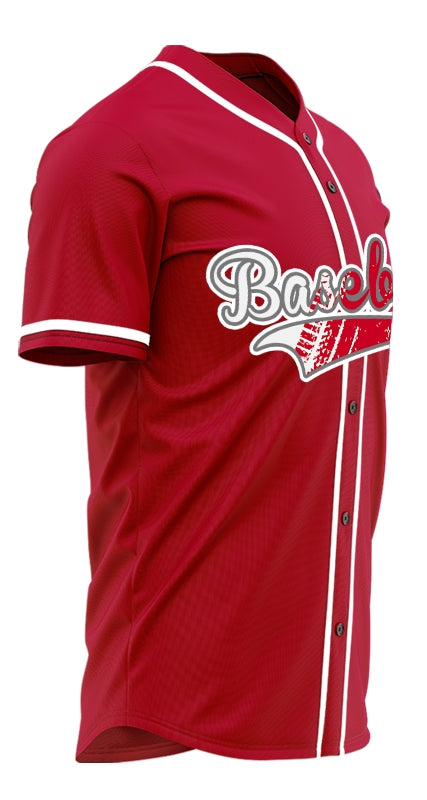 Custom Tire Marks Baseball Red Jersey